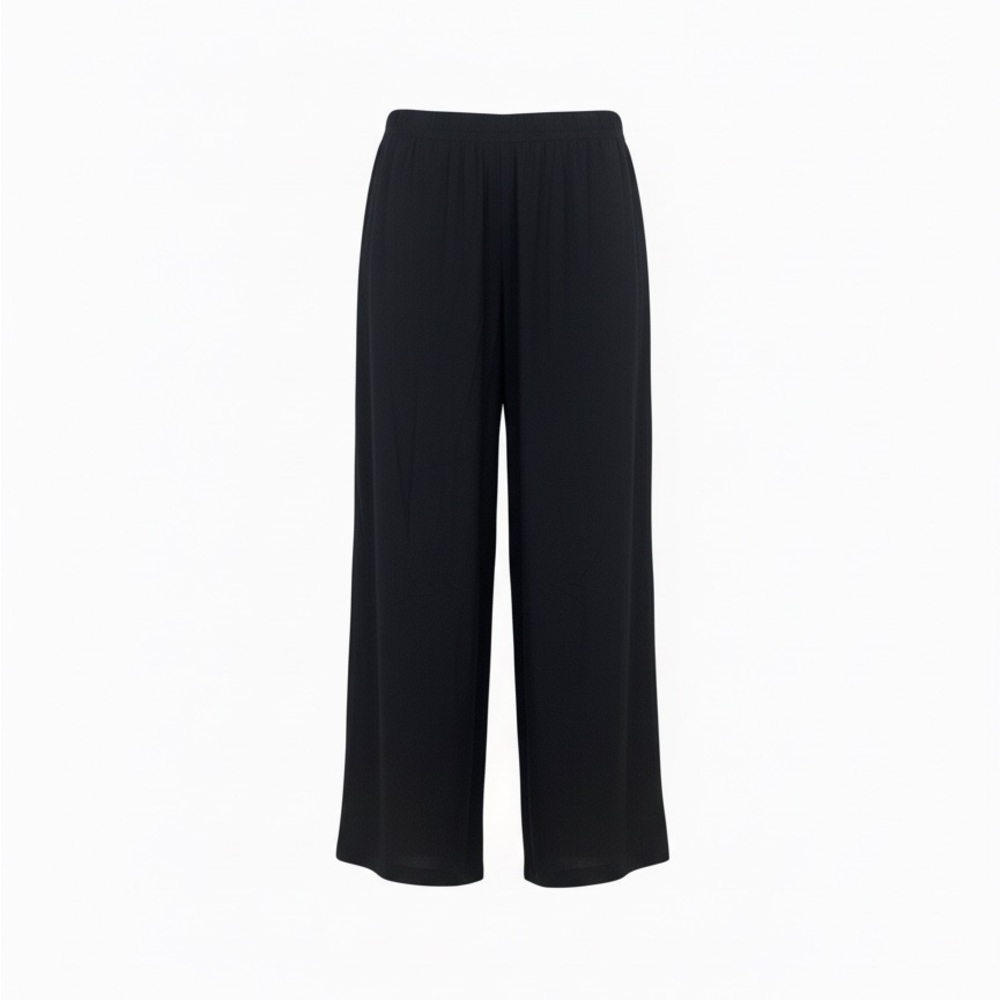 Linen Blend Women's Black Pants